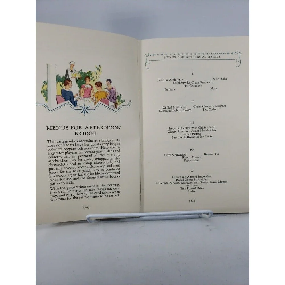 Electric Refrigerator Recipes and Menus Cookbook 1928 General Electric GE